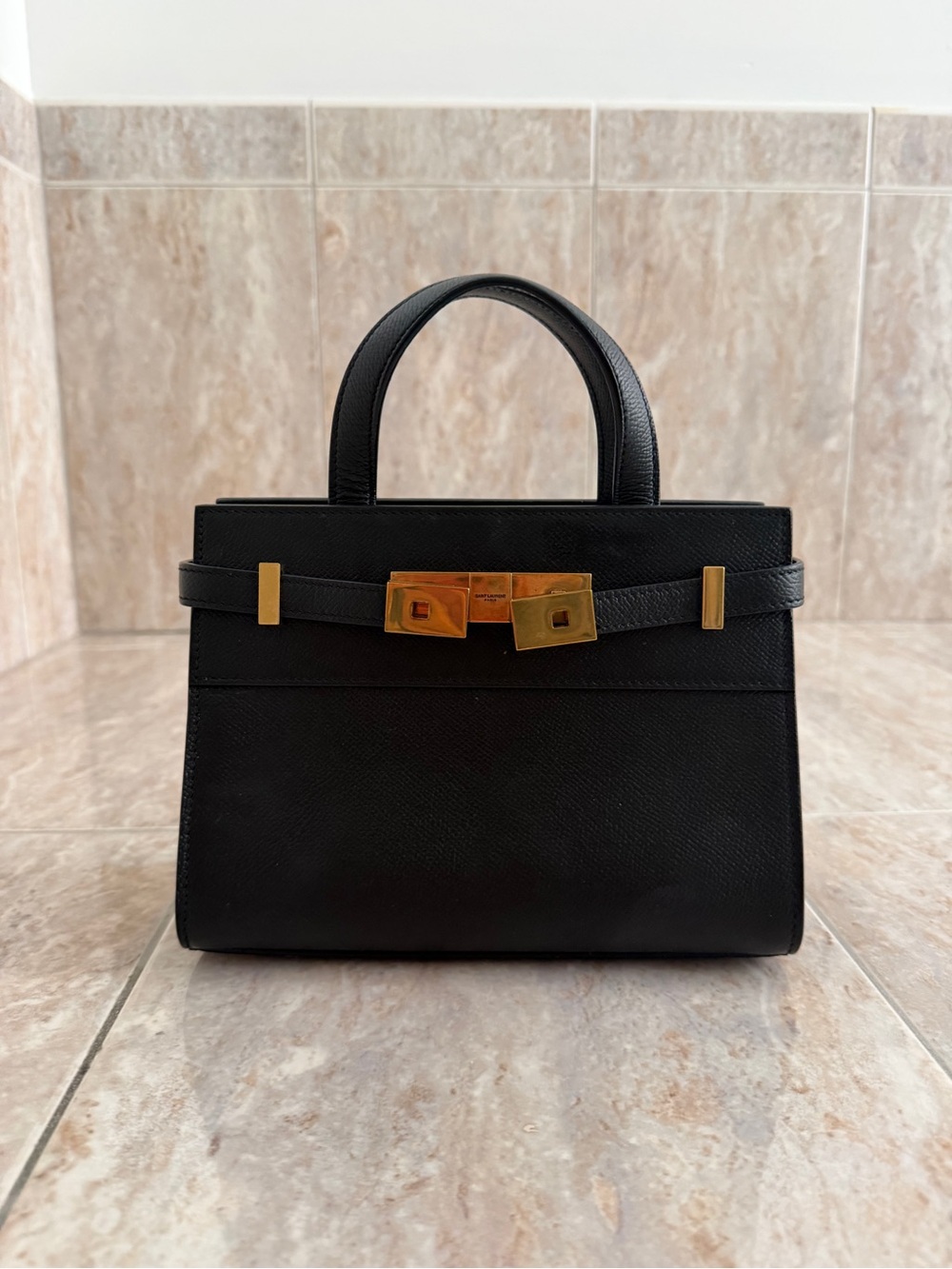 Saint Laurent Manhattan Black Leather with Gold Hardware